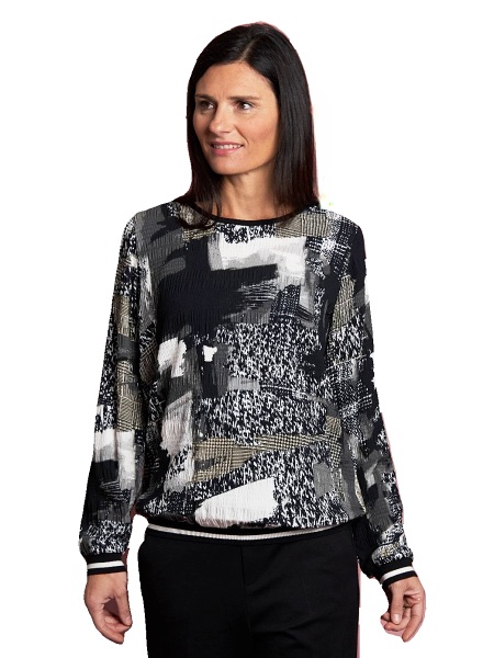 Blusenshirt von Seidel, schwarz/weiß, C3400